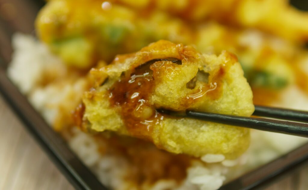 麺セット（天丼）のなすの天ぷら
