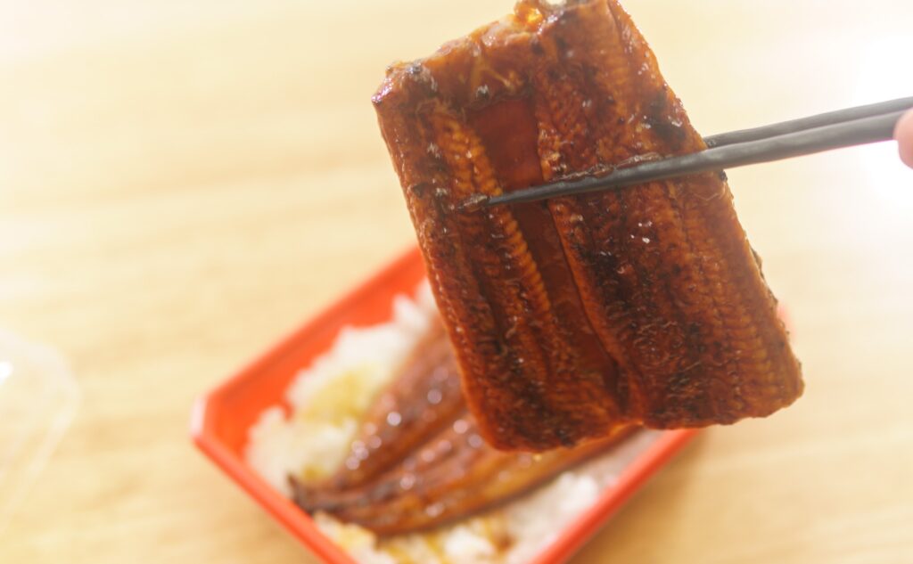 魚萬うなぎ丼の重量感