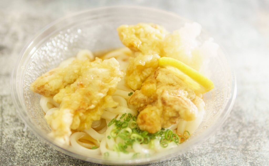 自家製鶏天おろしうどんの準備完了
